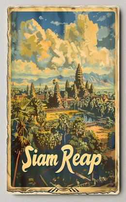 Vintage Angkor Wat Trading Card PosterGoat