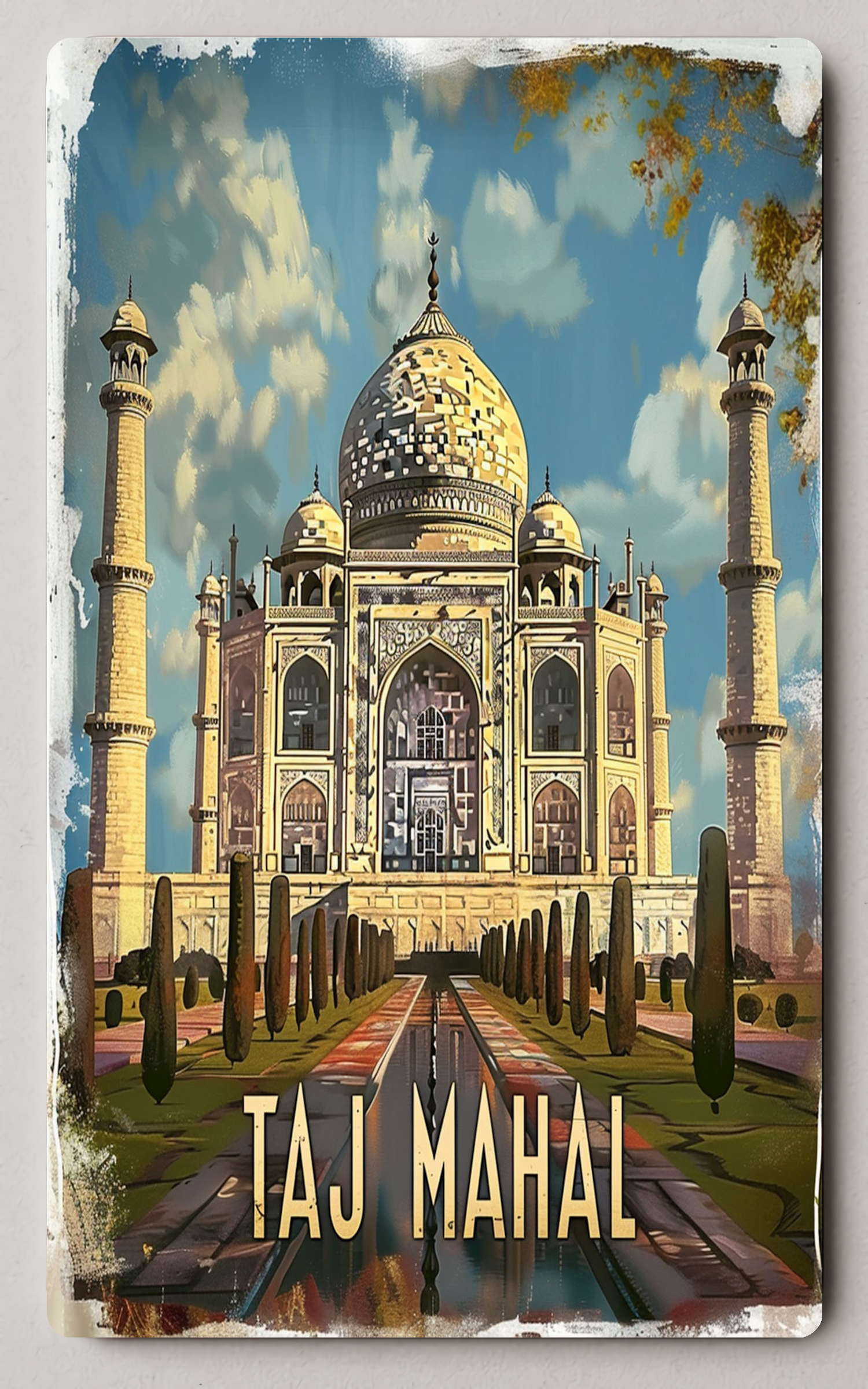 Majestic Taj Mahal Art In Cultural Heritage Trading Card PosterGoat