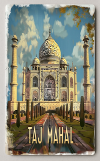 Majestic Taj Mahal Art In Cultural Heritage Trading Card PosterGoat
