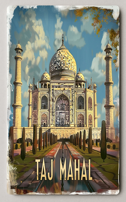 Majestic Taj Mahal Art In Cultural Heritage Trading Card PosterGoat