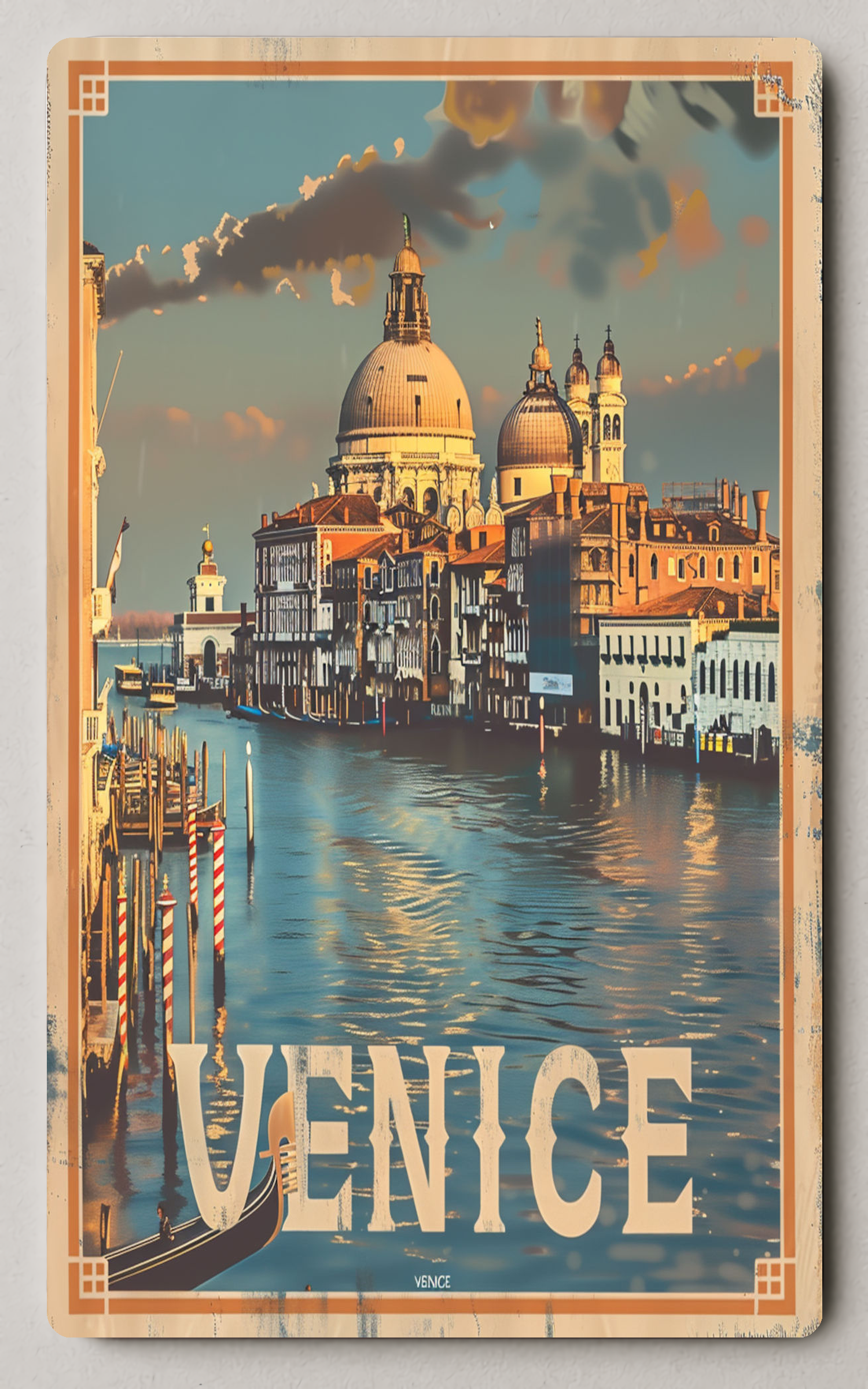 Venice Grand Canal Vintage Aesthetic Trading Card PosterGoat