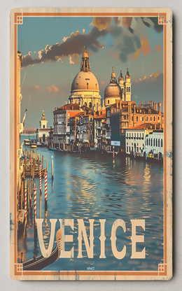 Venice Grand Canal Vintage Aesthetic Trading Card PosterGoat