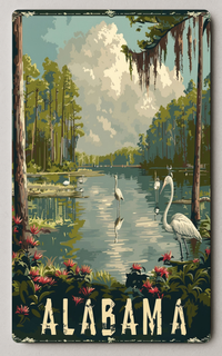 Alabama Scenic Heron Adventure Trading Card PosterGoat