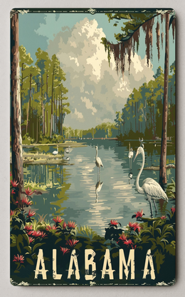 Alabama Scenic Heron Adventure Trading Card PosterGoat