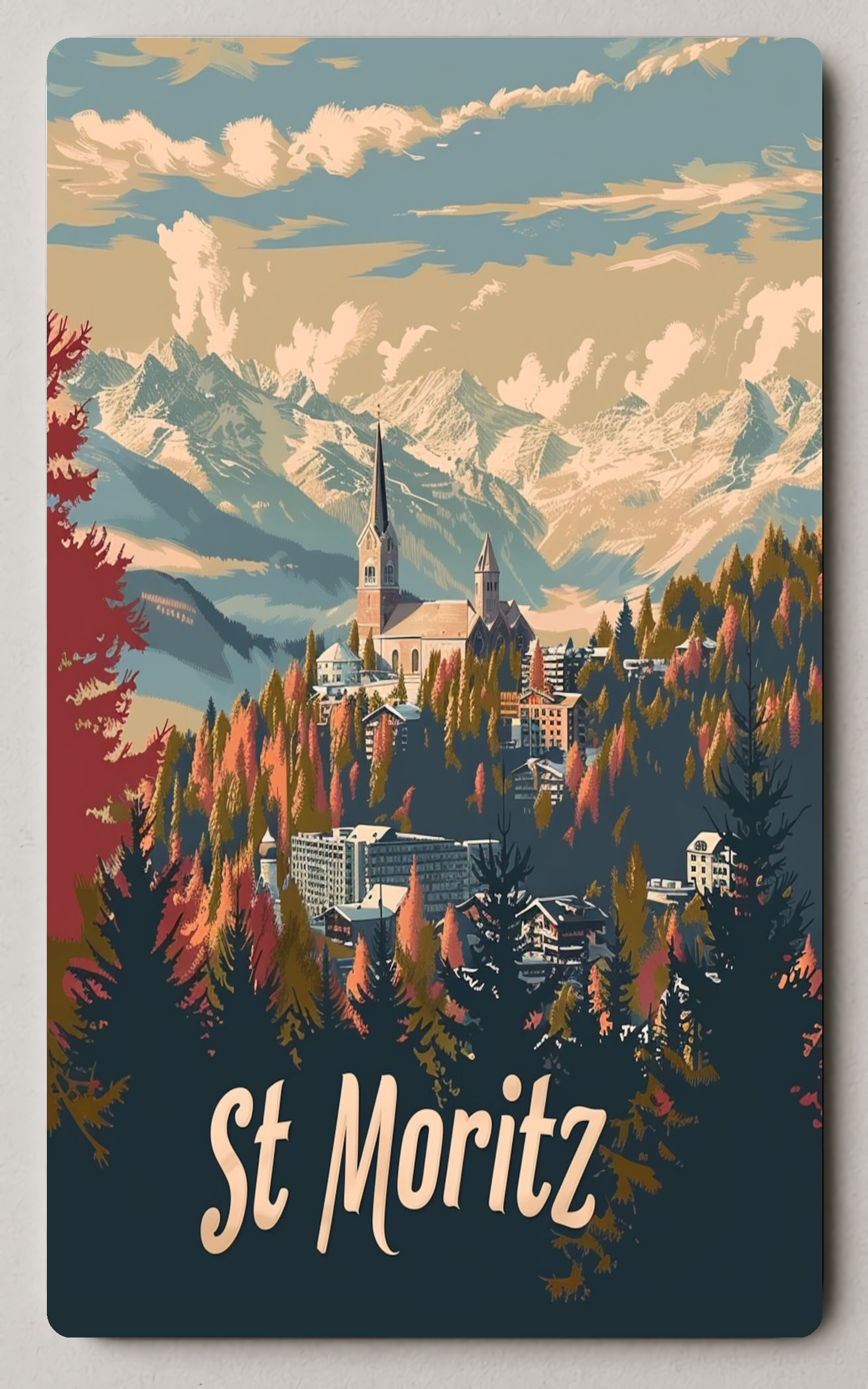 St Moritz Swiss Alps Trading Card PosterGoat