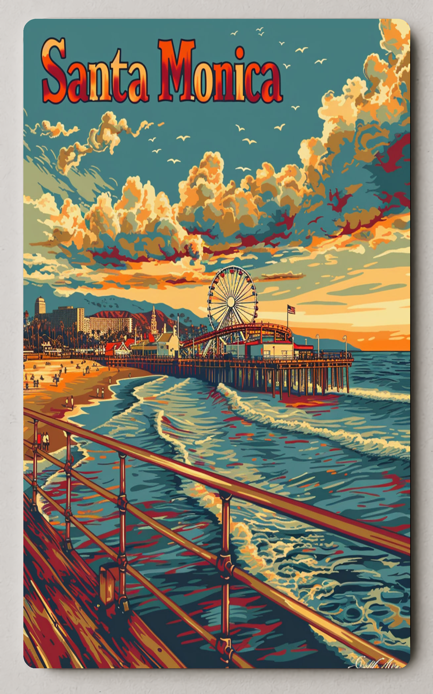 Santa Monica Vintage Trading Card PosterGoat