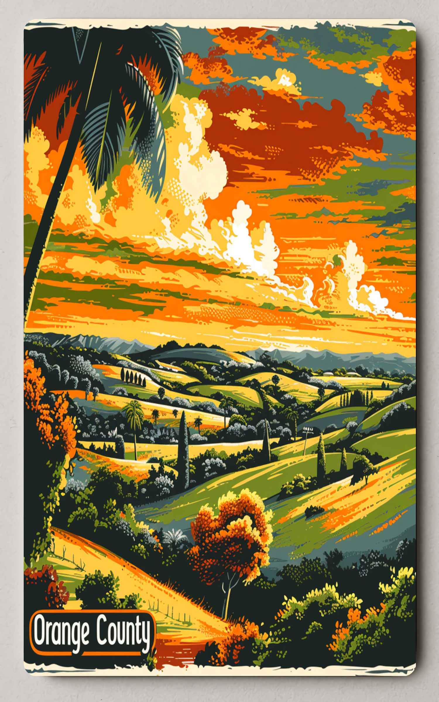 Orange County Scenic Vintage Trading Card PosterGoat