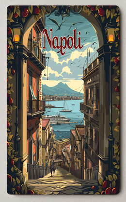 Picturesque Napoli Street View Trading Card PosterGoat