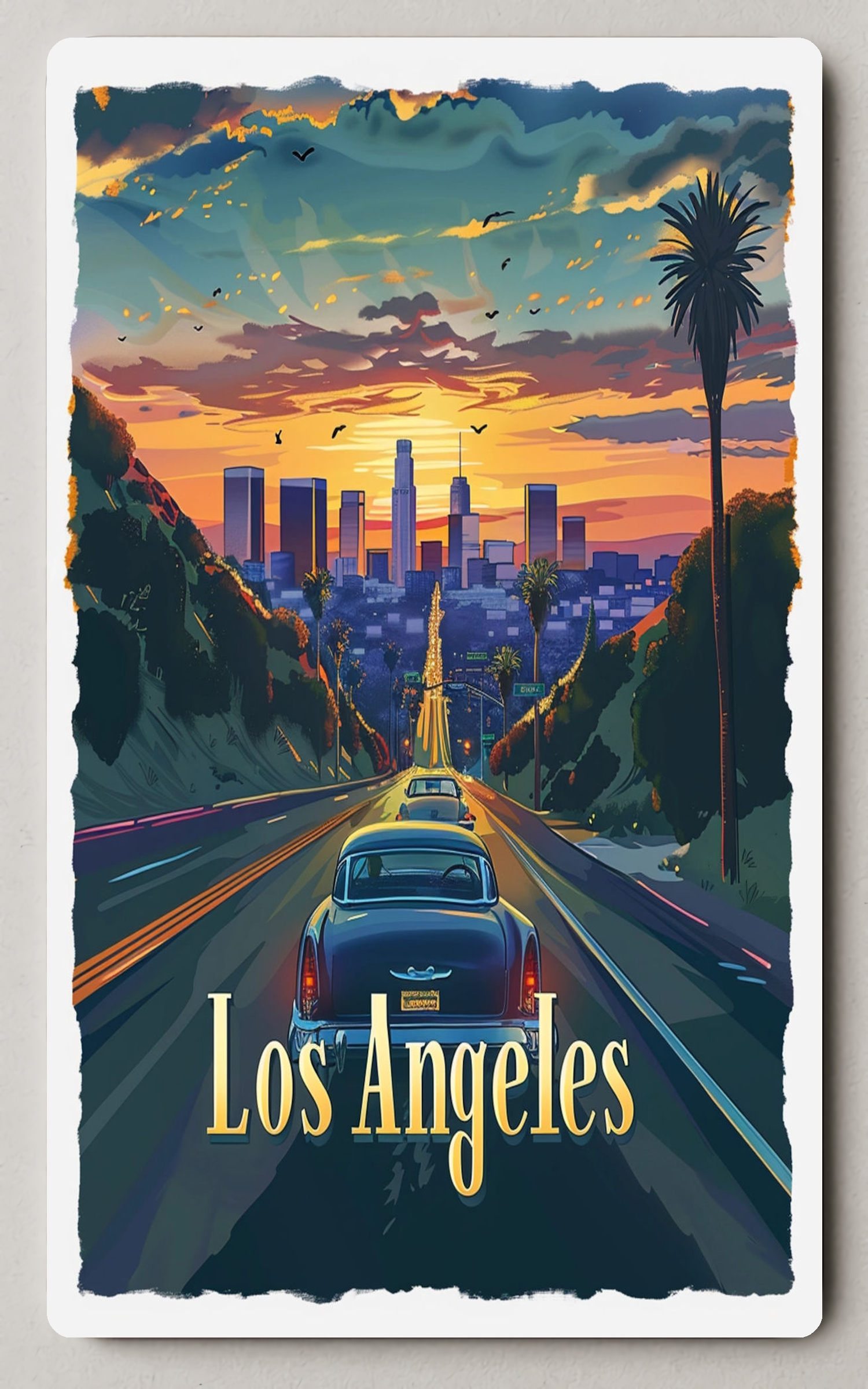 Los Angeles Sunset Adventure Urban Trading Card