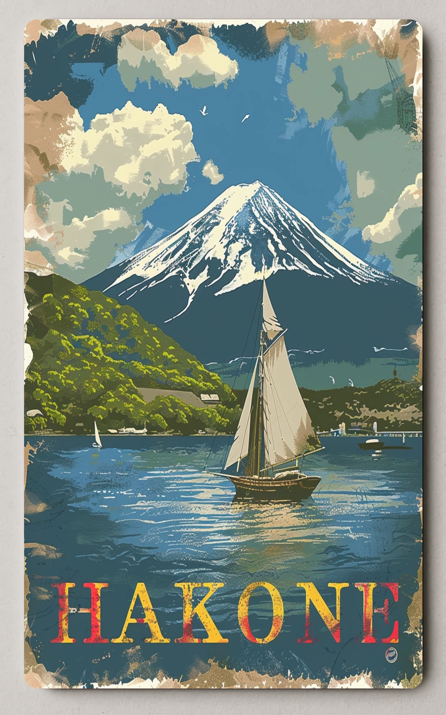 Scenic Hakone Trading Card Mount Fuji And Lake Ashi PosterGoat