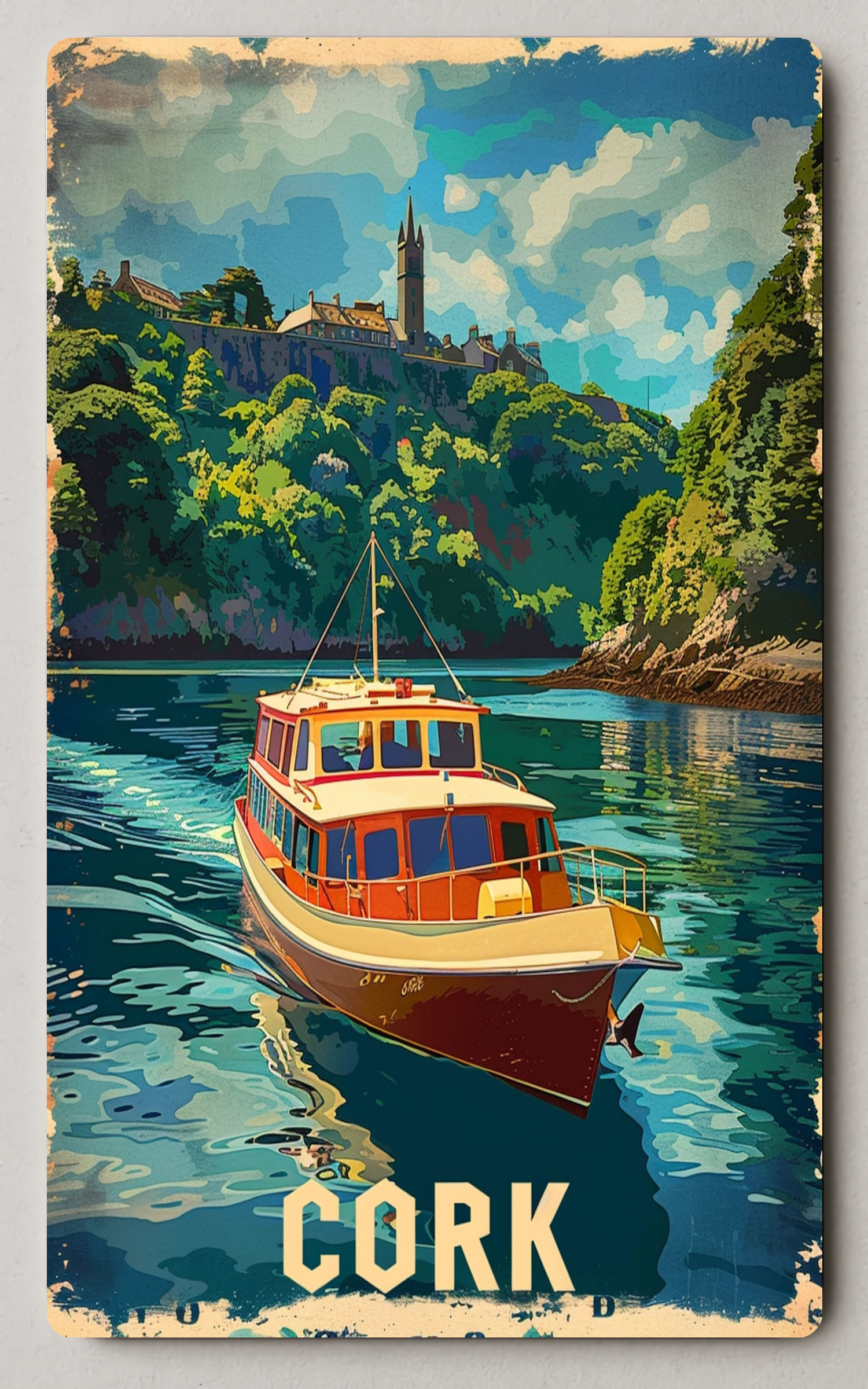 Cork Ireland Boat Scenic Trading Card PosterGoat