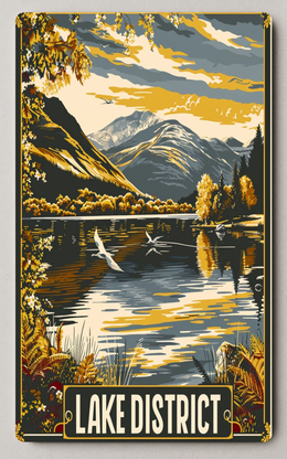 Lake District Scenic View Trading Card PosterGoat