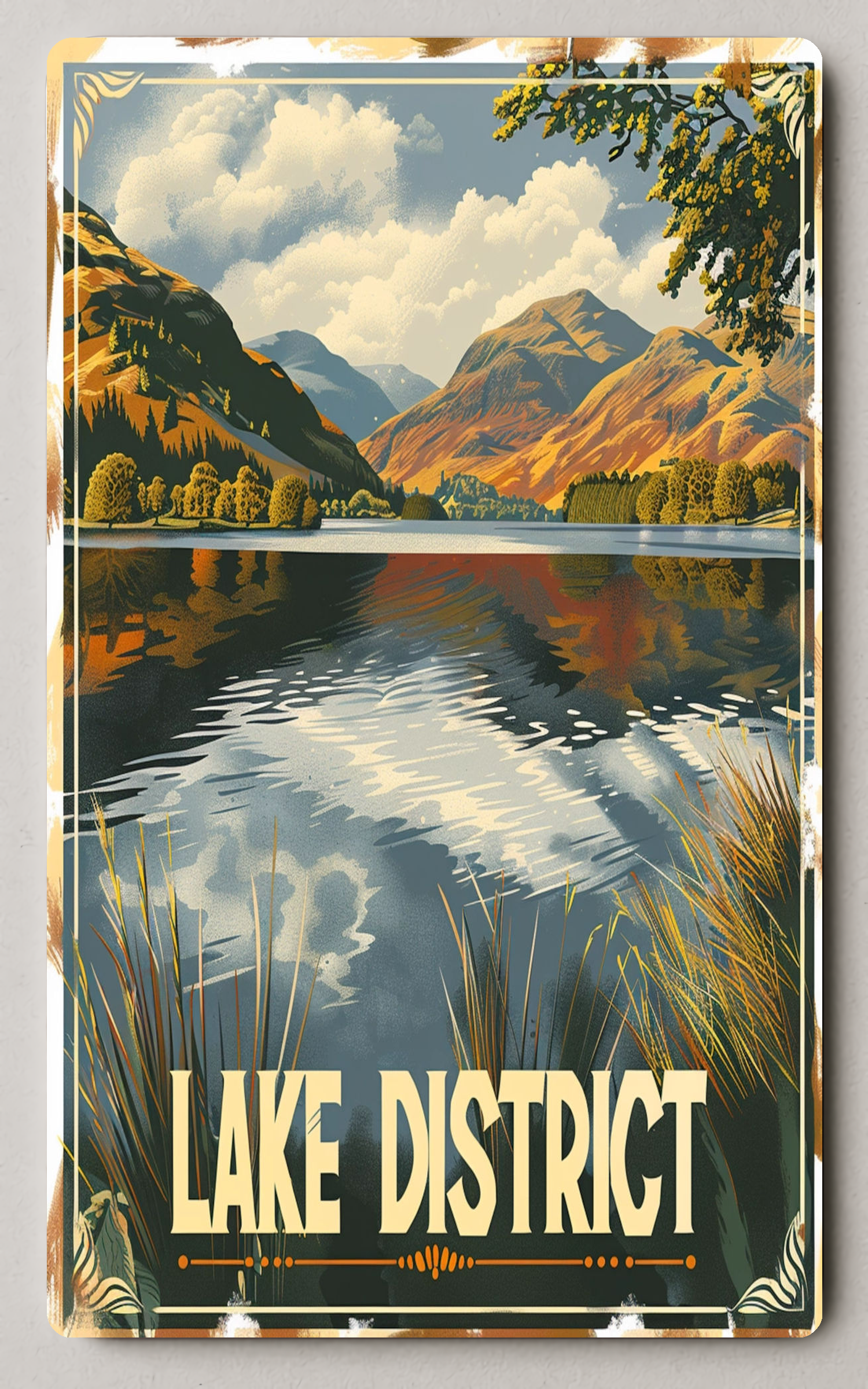 Scenic Lake District Retro Trading Card PosterGoat