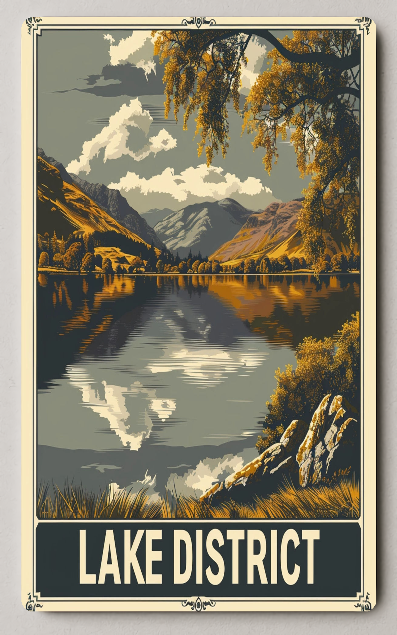 Lake District Vintage Trading Card PosterGoat