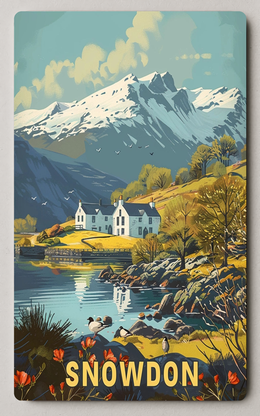Snowdon Scenic View Vintage Trading Card PosterGoat