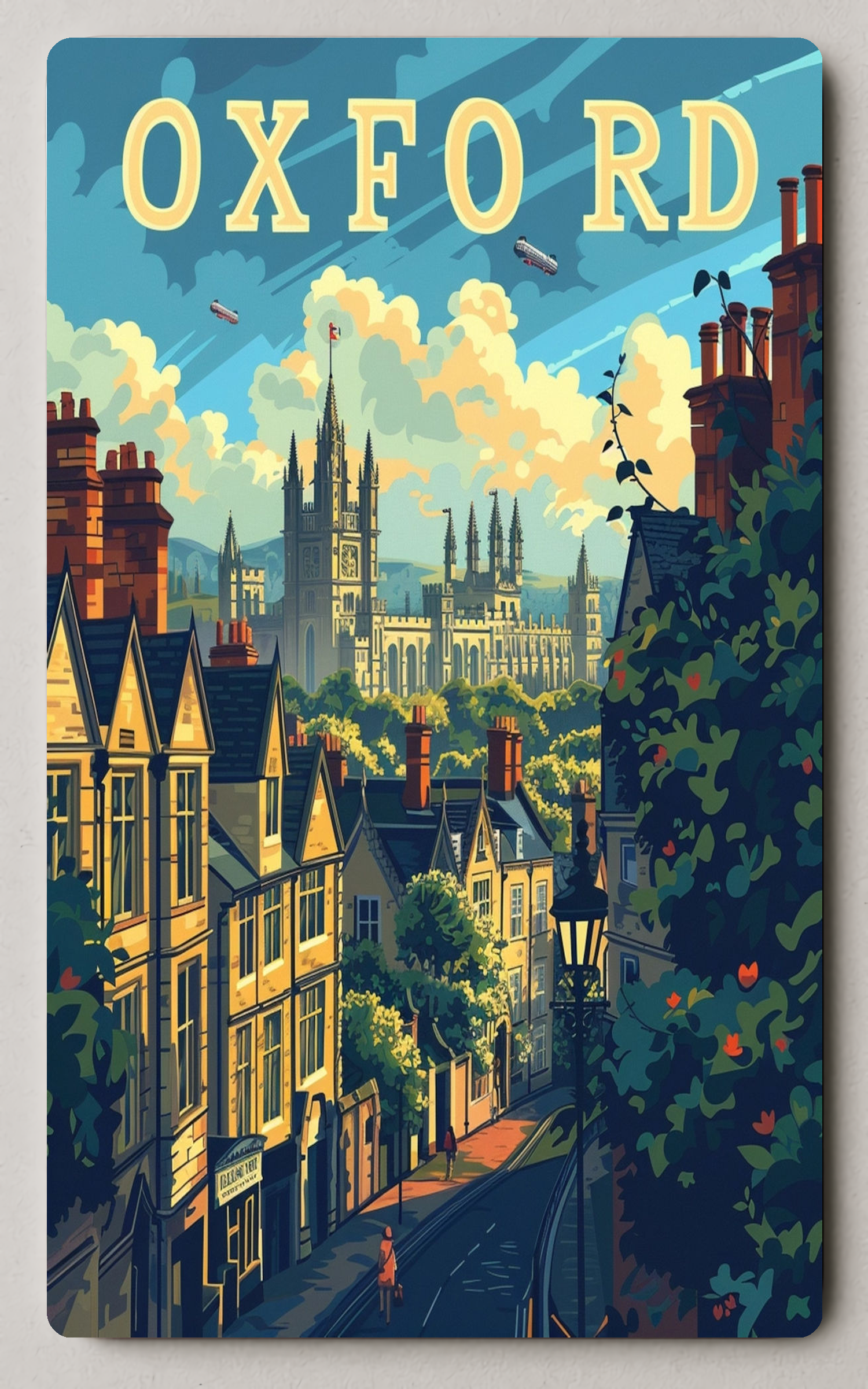 Enchanting Oxford Cityscape Retro Trading Card PosterGoat
