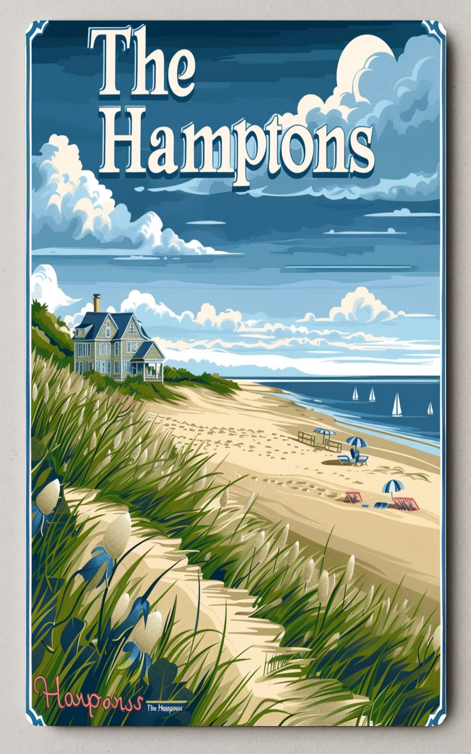 Serene Hamptons Summer Getaway Trading Card PosterGoat