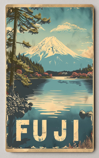 Mount Fuji Vintage Trading Card PosterGoat