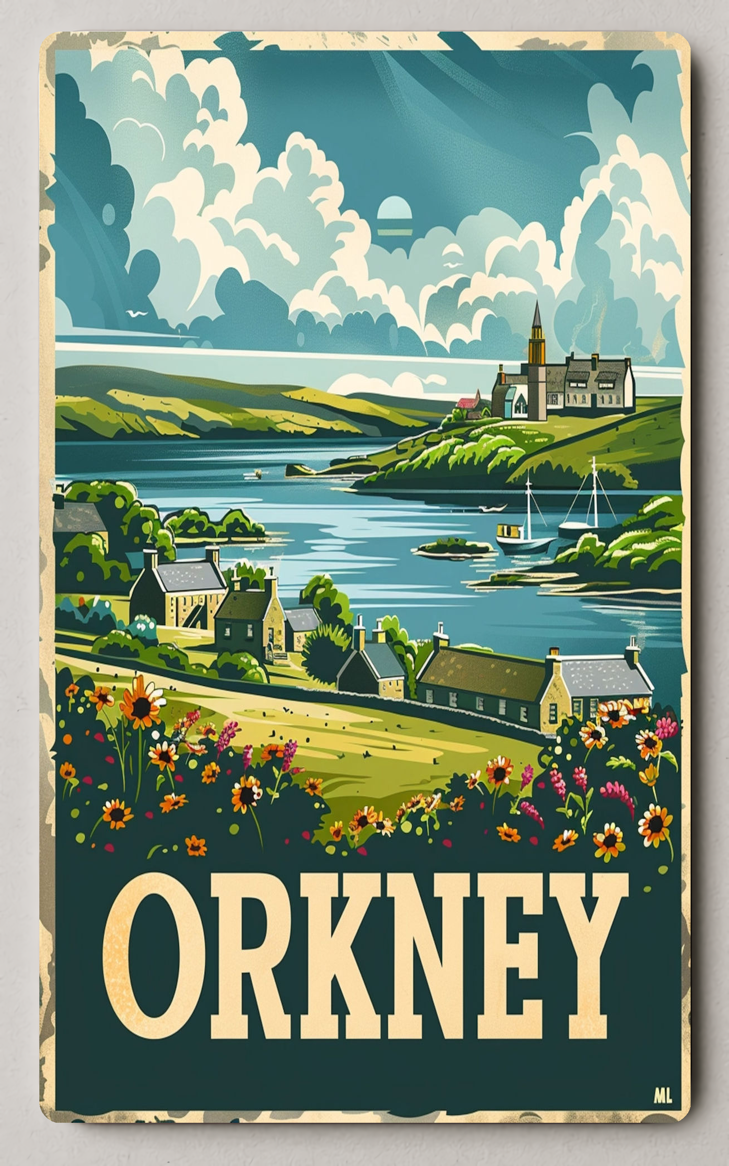 Orkney Scenic Trading Card With Vintage Coastal Charm PosterGoat