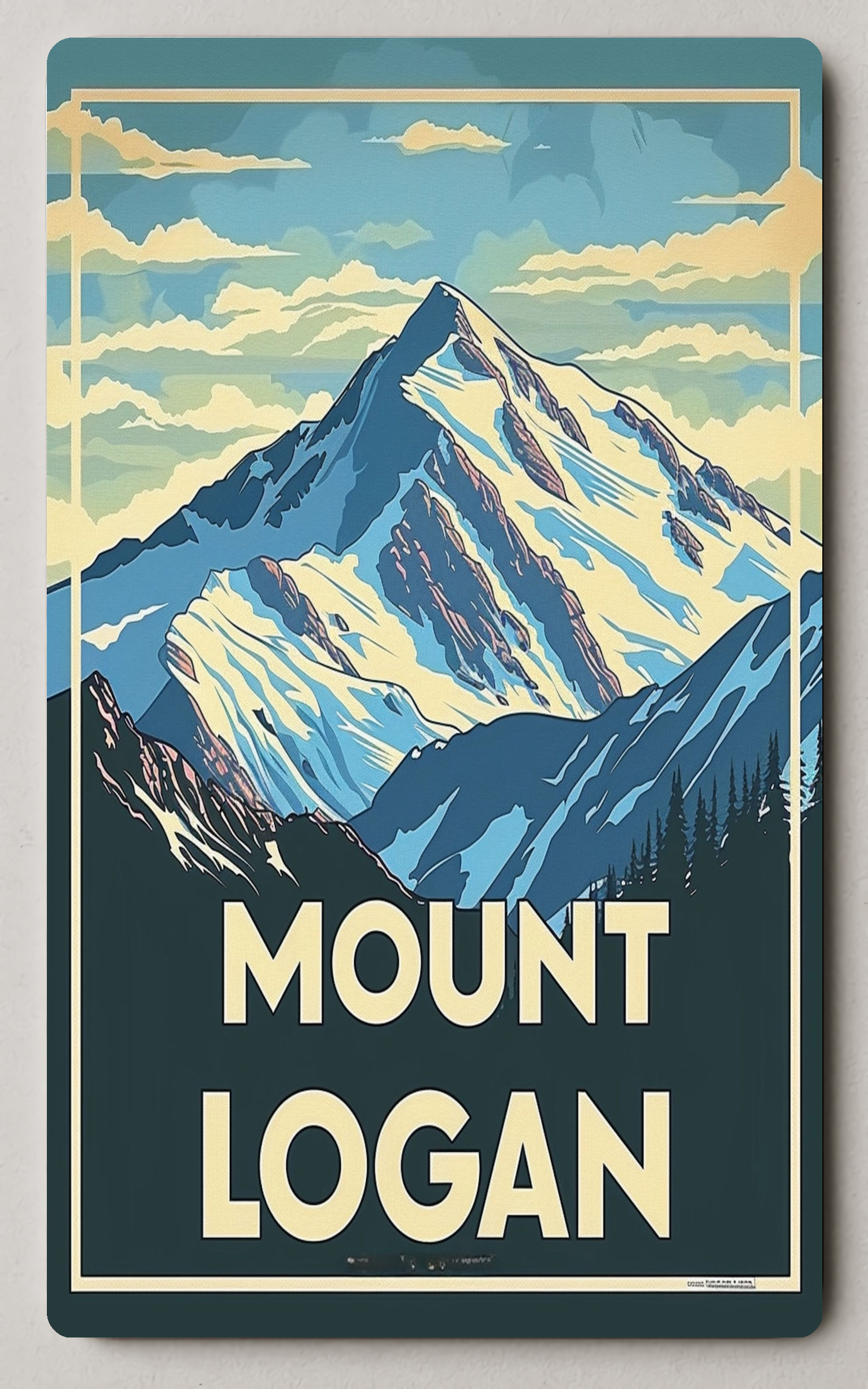 Mount Logan Adventure Vintage Trading Card PosterGoat