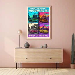 2025 Cruising Woodward Ave Vintage Poster Wall Art PosterGoat