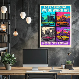 2025 Cruising Woodward Ave Vintage Poster Wall Art PosterGoat
