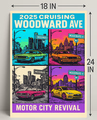 2025 Cruising Woodward Ave Vintage Poster Wall Art PosterGoat