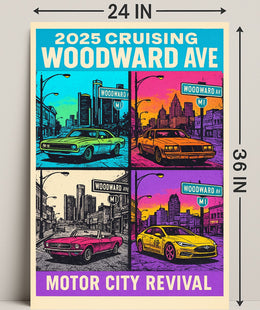 2025 Cruising Woodward Ave Vintage Poster Wall Art PosterGoat
