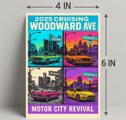 2025 Cruising Woodward Ave Vintage Poster Wall Art PosterGoat
