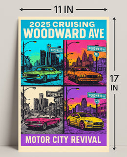 2025 Cruising Woodward Ave Vintage Poster Wall Art PosterGoat