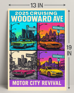 2025 Cruising Woodward Ave Vintage Poster Wall Art PosterGoat