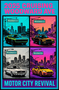 2025 Cruising Woodward Ave Wall Art Vintage Poster PosterGoat