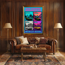 2025 Cruising Woodward Ave Wall Art Vintage Poster PosterGoat