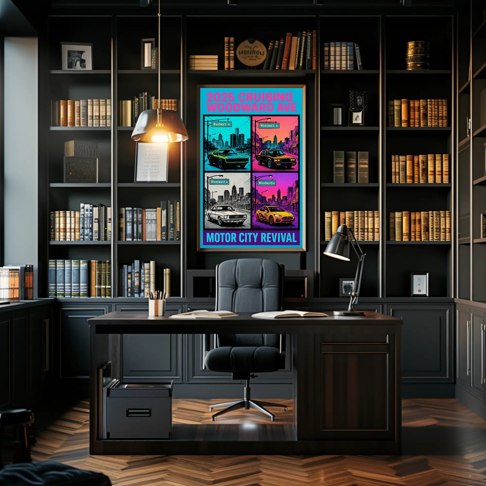 2025 Cruising Woodward Ave Wall Art Vintage Poster PosterGoat