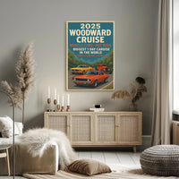 2025 Woodward Cruise Retro Muscle Cars Poster Art Print PosterGoat