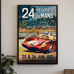 24 Heures Du Mans 1962 Vintage Travel Poster Print PosterGoat