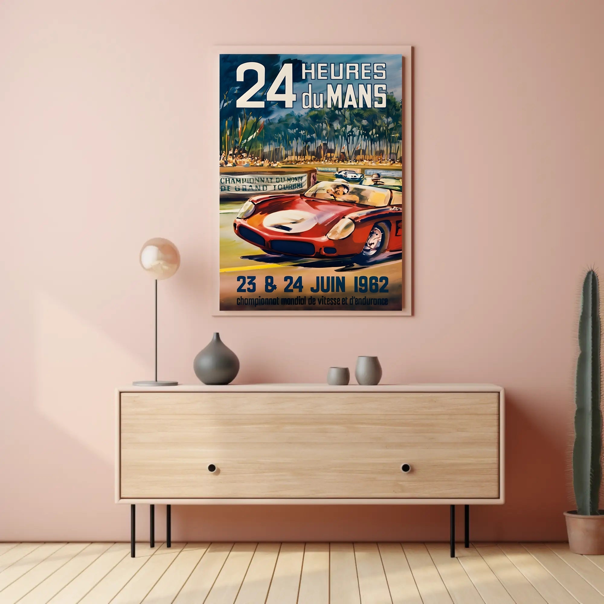 24 Heures Du Mans 1962 Vintage Travel Poster Print PosterGoat