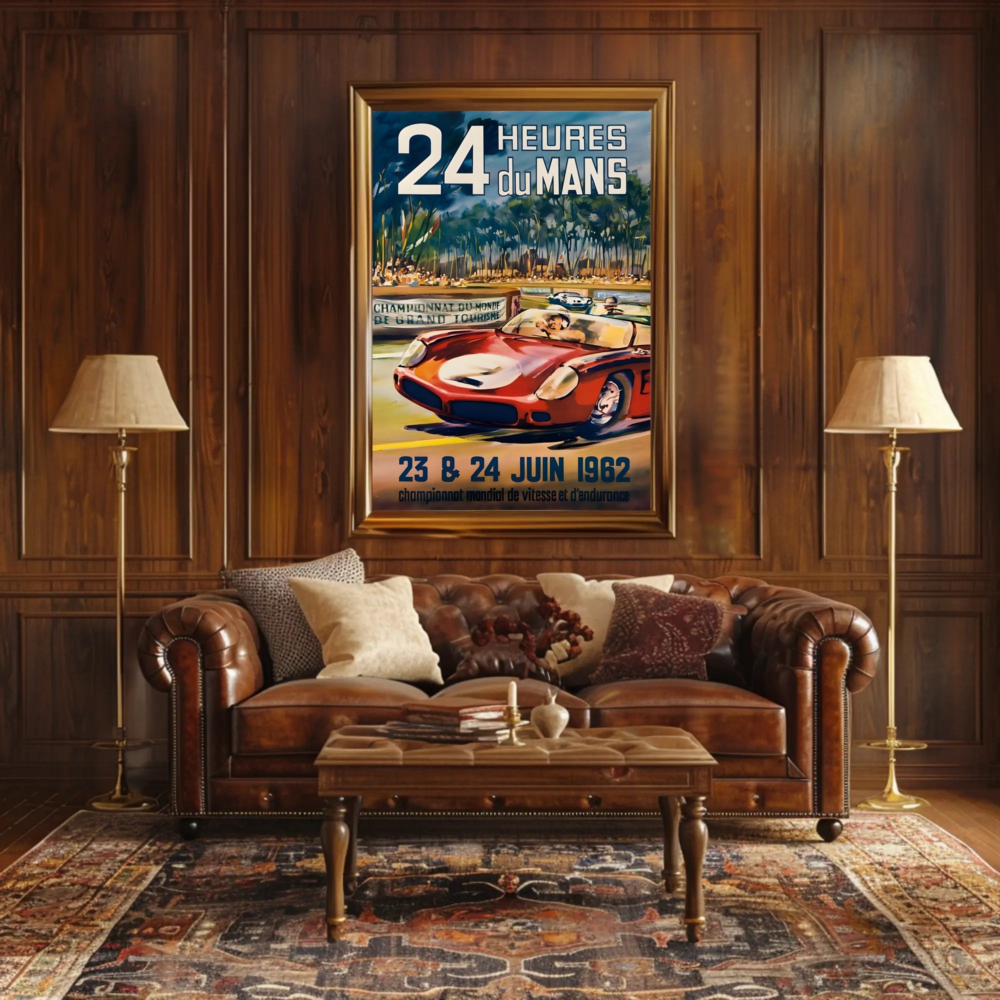 24 Heures Du Mans 1962 Vintage Travel Poster Print PosterGoat