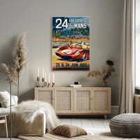 24 Heures Du Mans 1962 Vintage Travel Poster Print PosterGoat