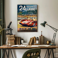 24 Heures Du Mans 1962 Vintage Travel Poster Print PosterGoat