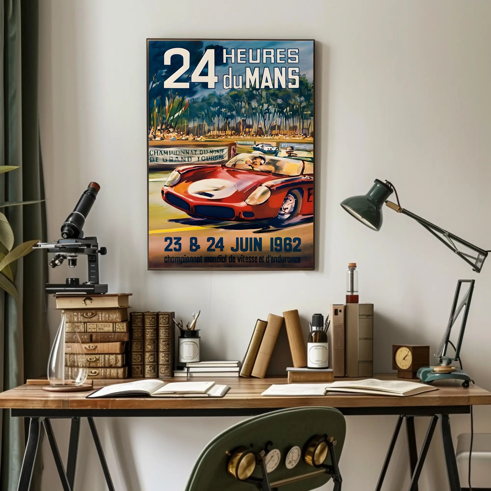 24 Heures Du Mans 1962 Vintage Travel Poster Print PosterGoat