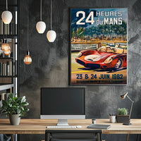 24 Heures Du Mans 1962 Vintage Travel Poster Print PosterGoat