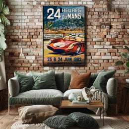 24 Heures Du Mans 1962 Vintage Travel Poster Print PosterGoat