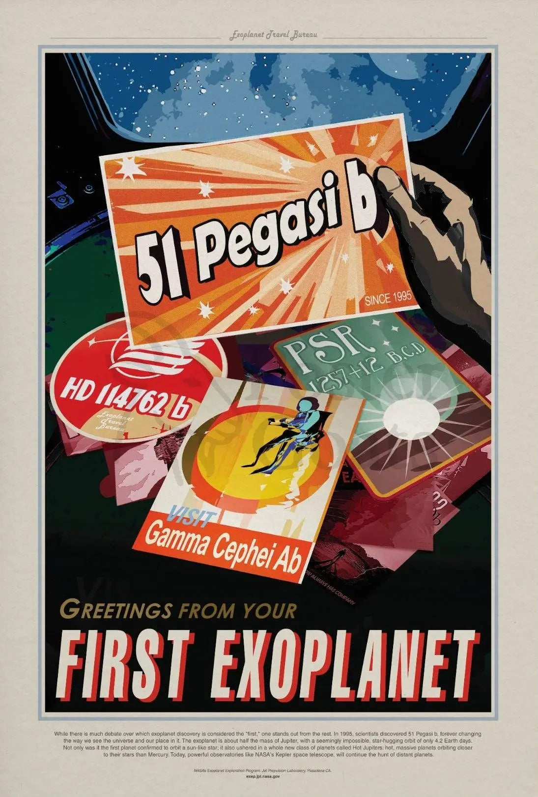 51 Pegasi B Exoplanet Futuristic Sci-Fi Poster PosterGoat