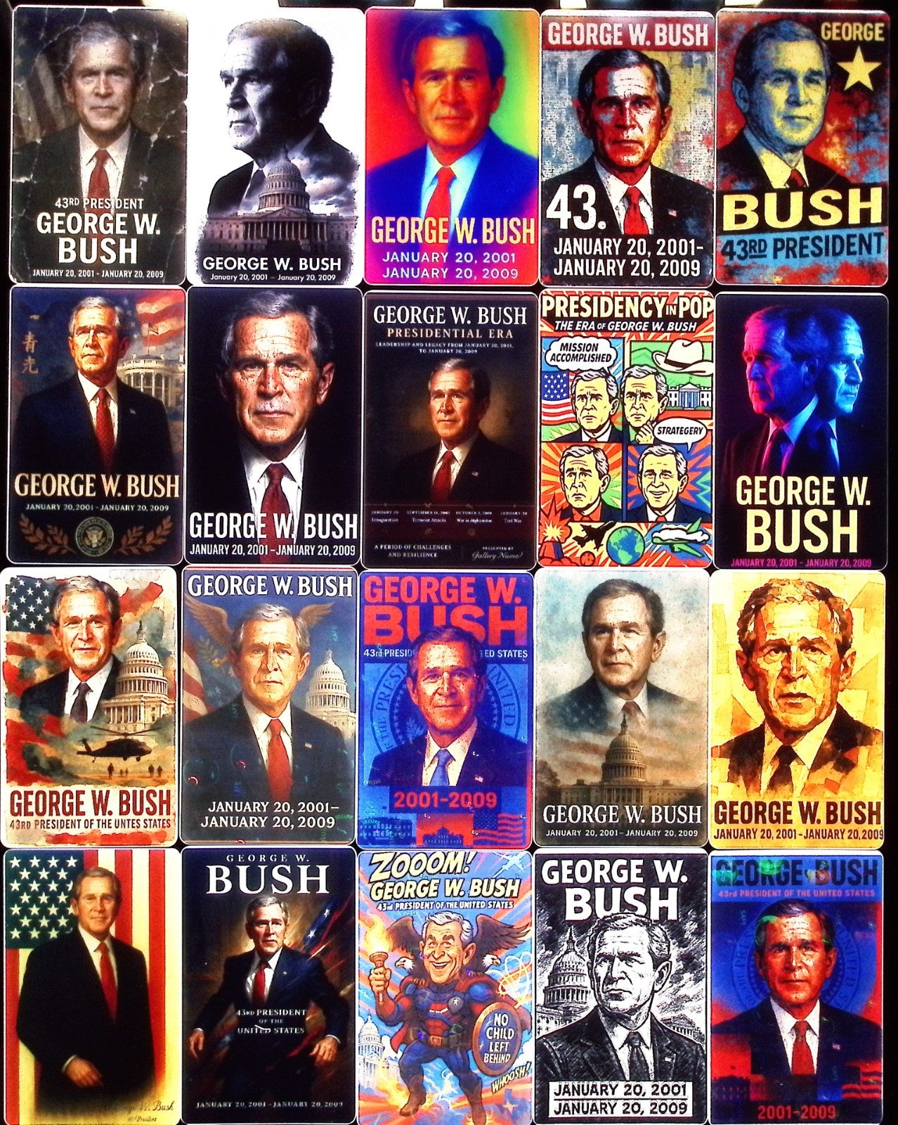 George W. Bush 43rd  President of the United States x20 Card Lot (no dupes)