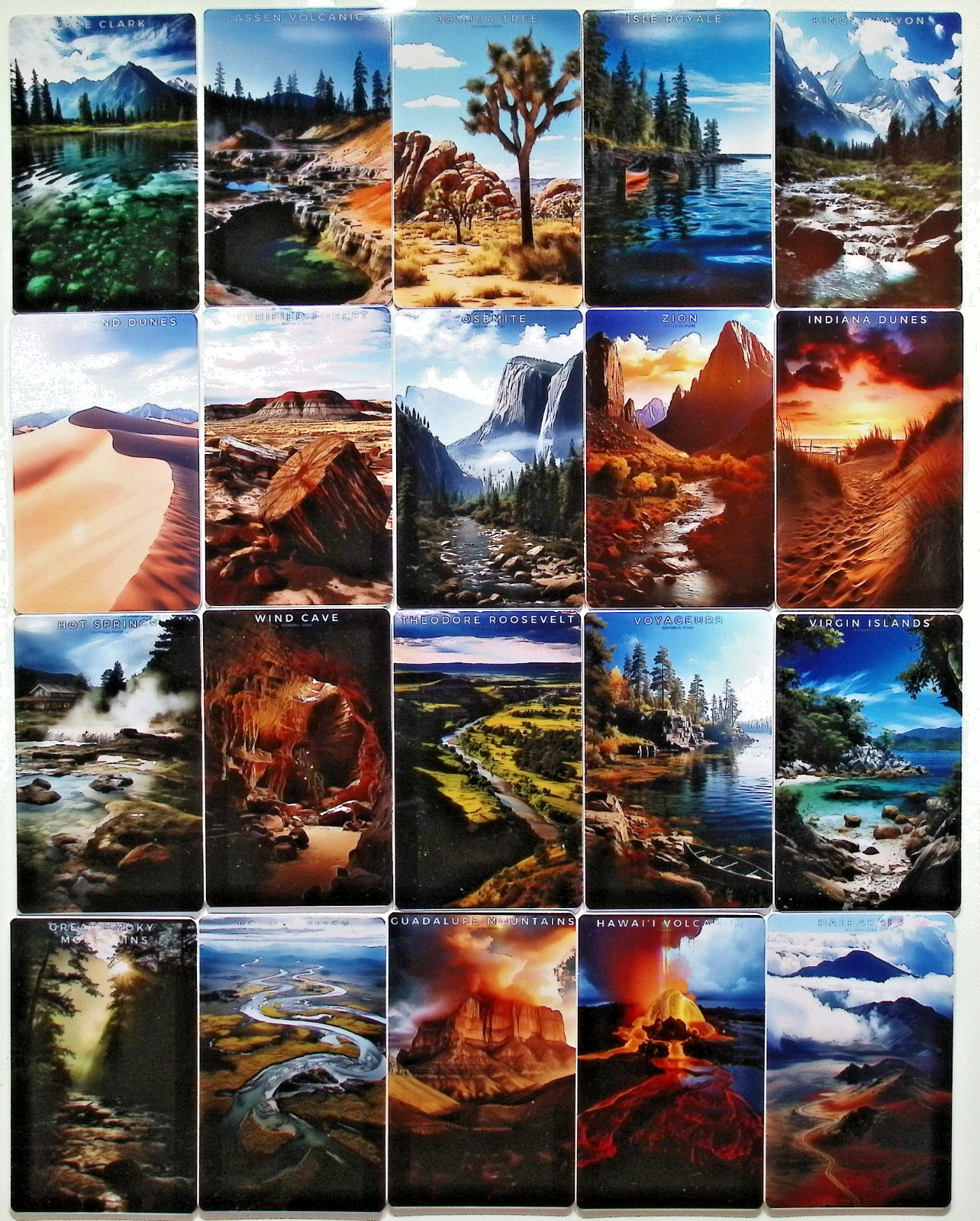 63 Card Set Lot National Parks Trading Cards
