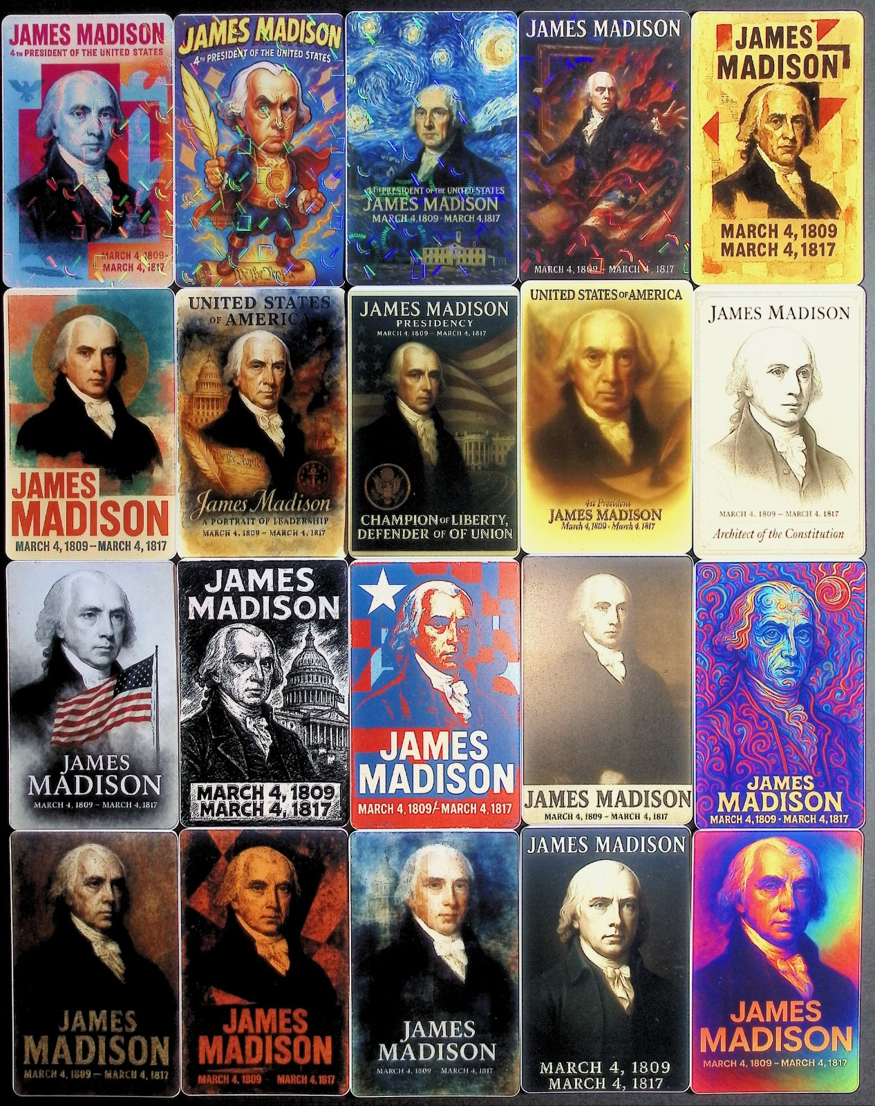 James Madison President of the United States x20 Card Lot (no dupes)
