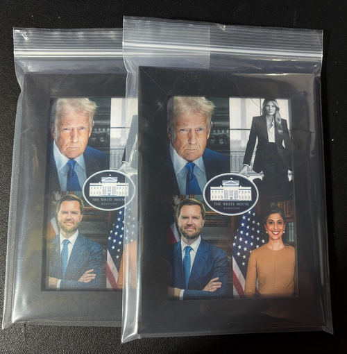 (2x) PRESIDENT DONALD TRUMP Whitehouse admin administration 4x6 Photo Framed Lot