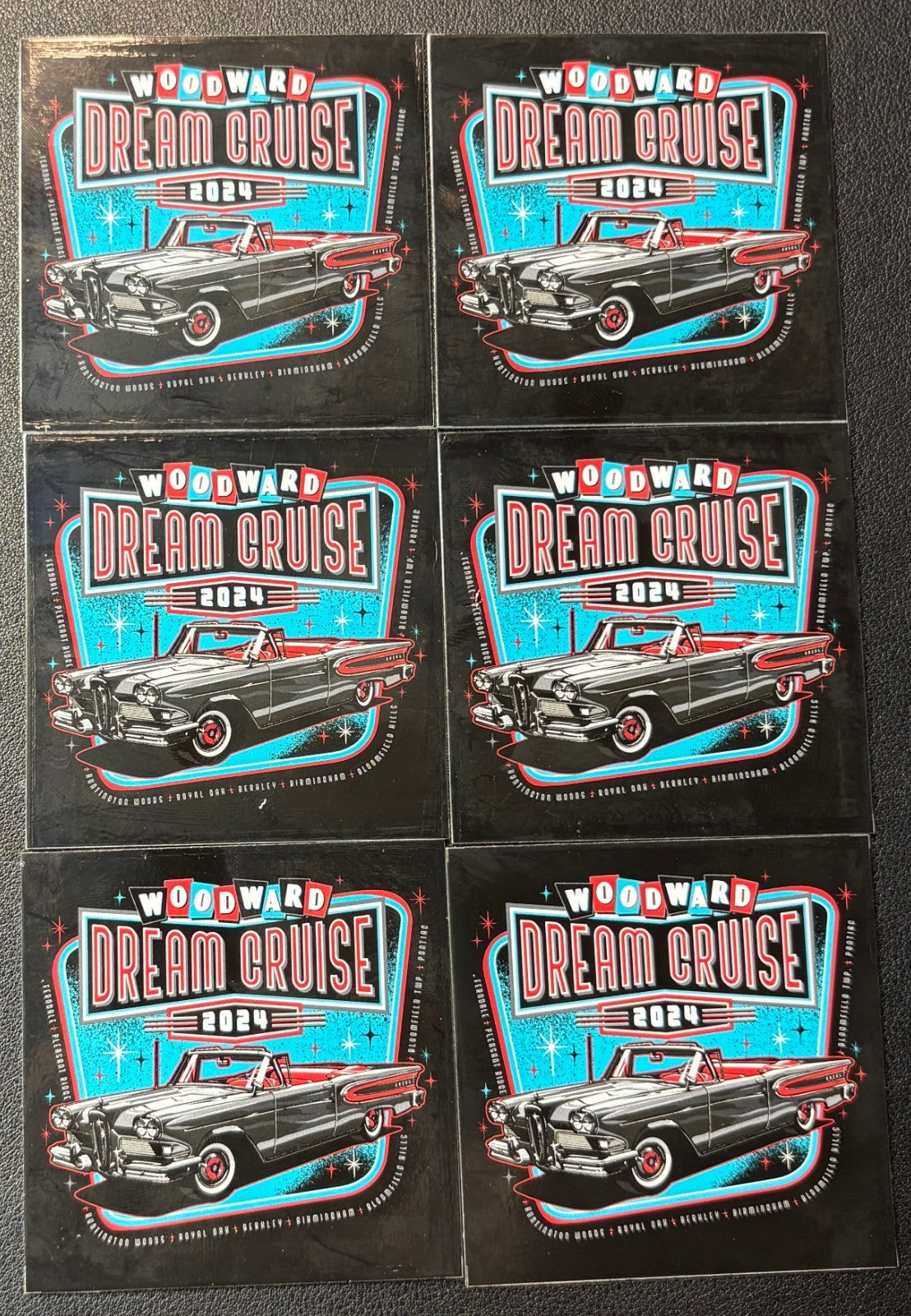 2024 Official Woodward Dream Cruise DASH PLAQUE WDC Lot of 6 Count
