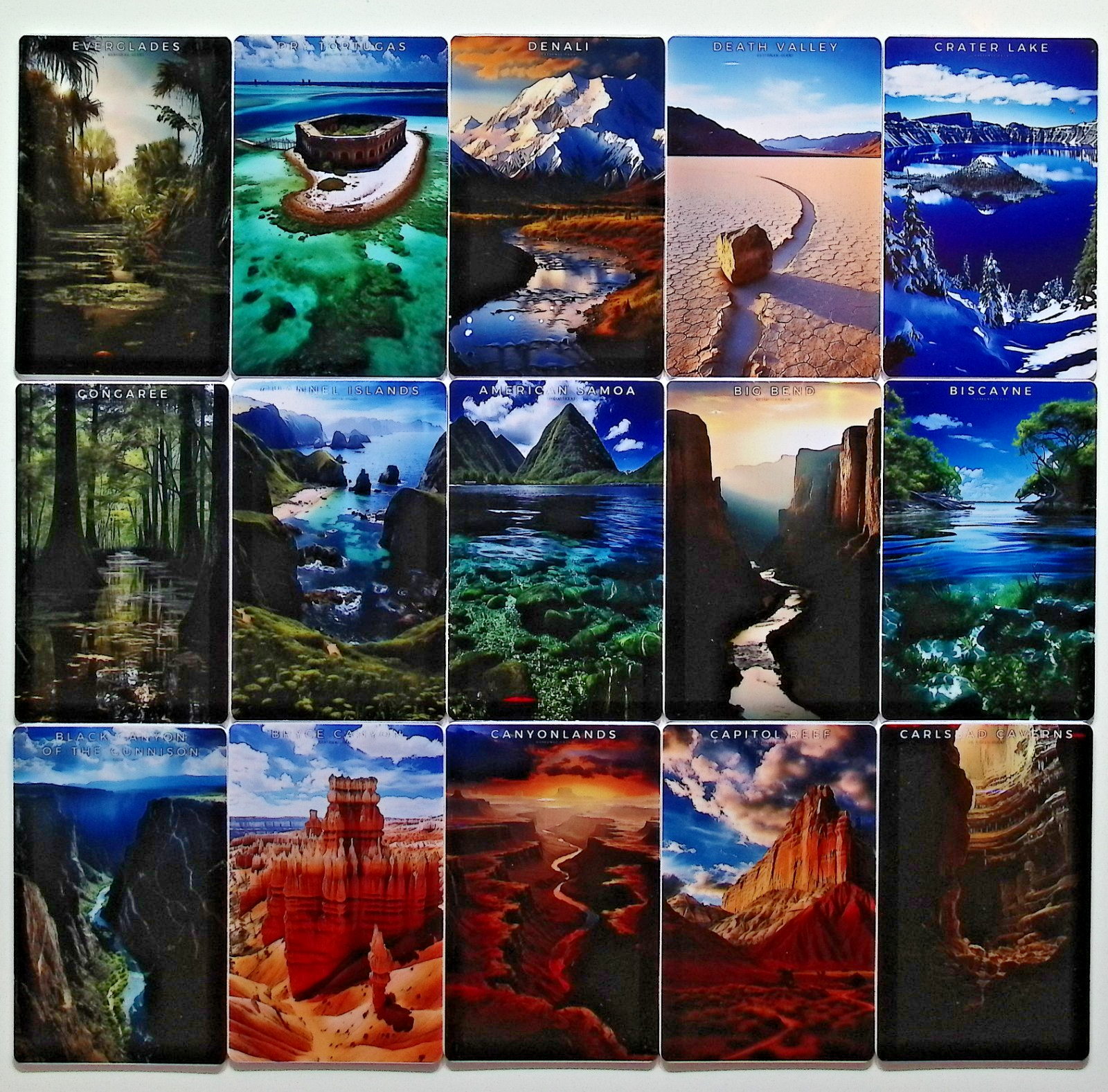 63 Card Set Lot National Parks Trading Cards
